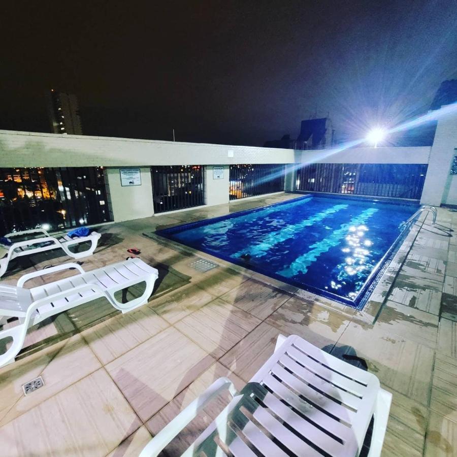 Flat Completo Novo A 350M Da Praia Com Piscina São Vicente Екстериор снимка